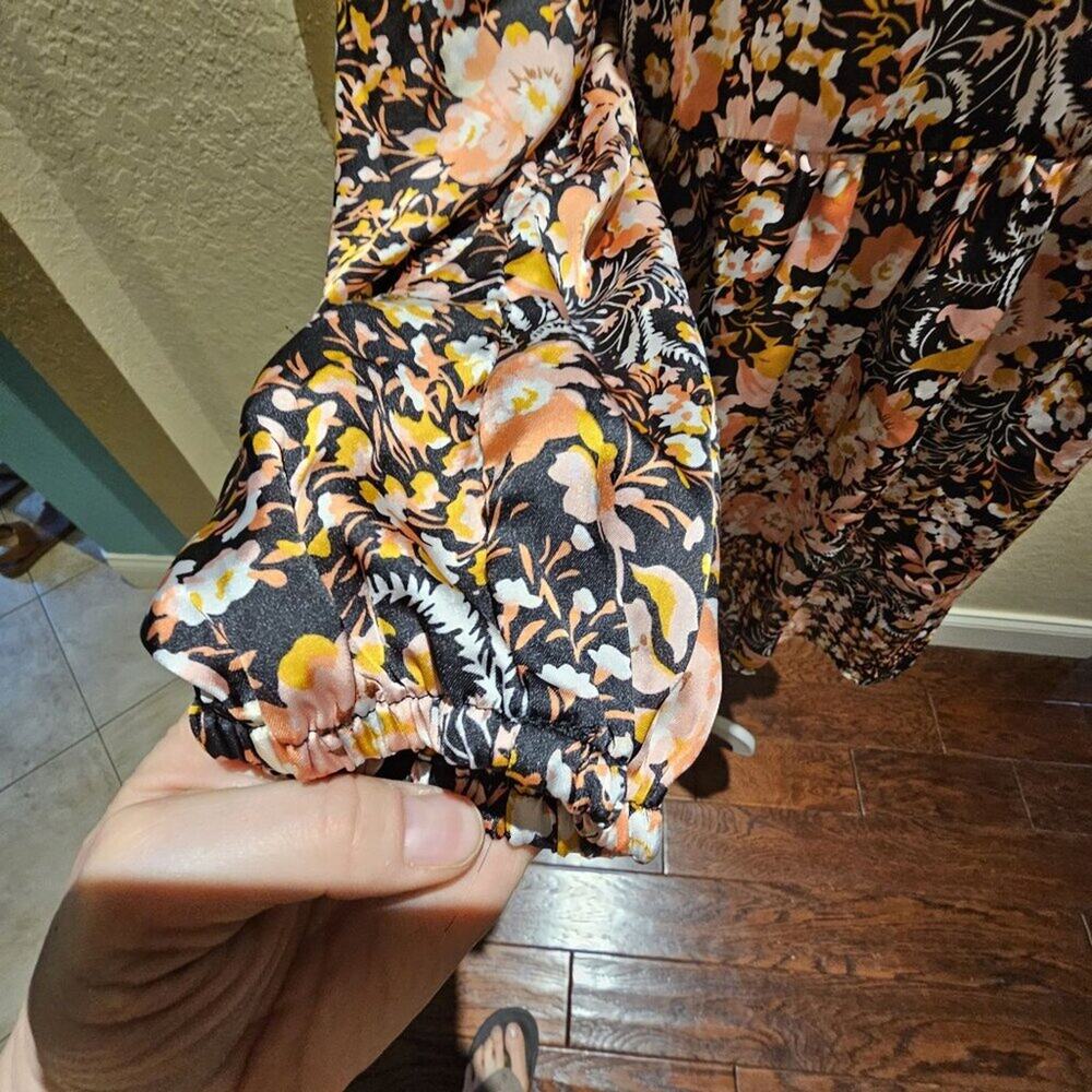 Melloday M Tiered Floral Boho Mini Dress Garden Western Baby Doll Romantic Retro - Picture 5 of 7